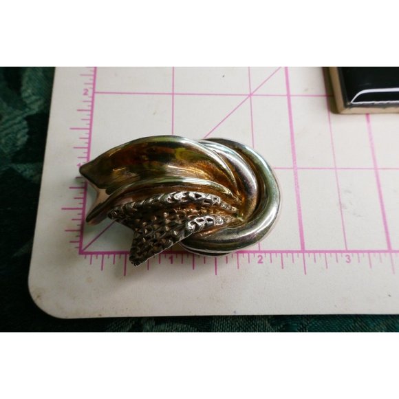 Huge Vintage Israel Electroform Sterling Silver Waterfall 2 Tone Earrings Signed - Picture 4 of 9